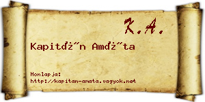 Kapitán Amáta névjegykártya